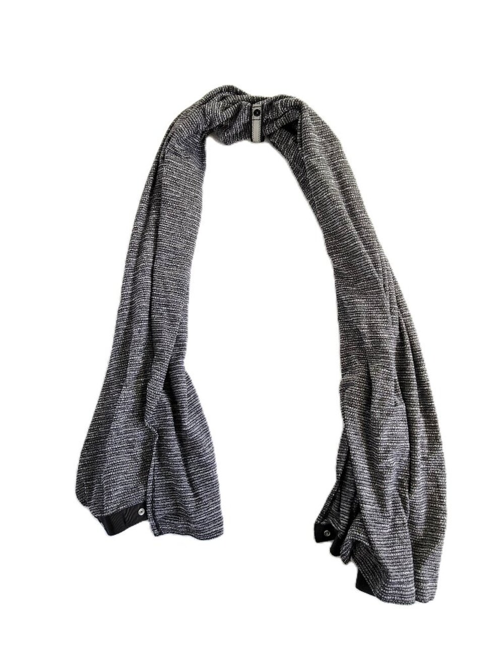 Lululemon Vinyasa Convertible Snap Infinity Scarf Wrap Heathered Black White OS